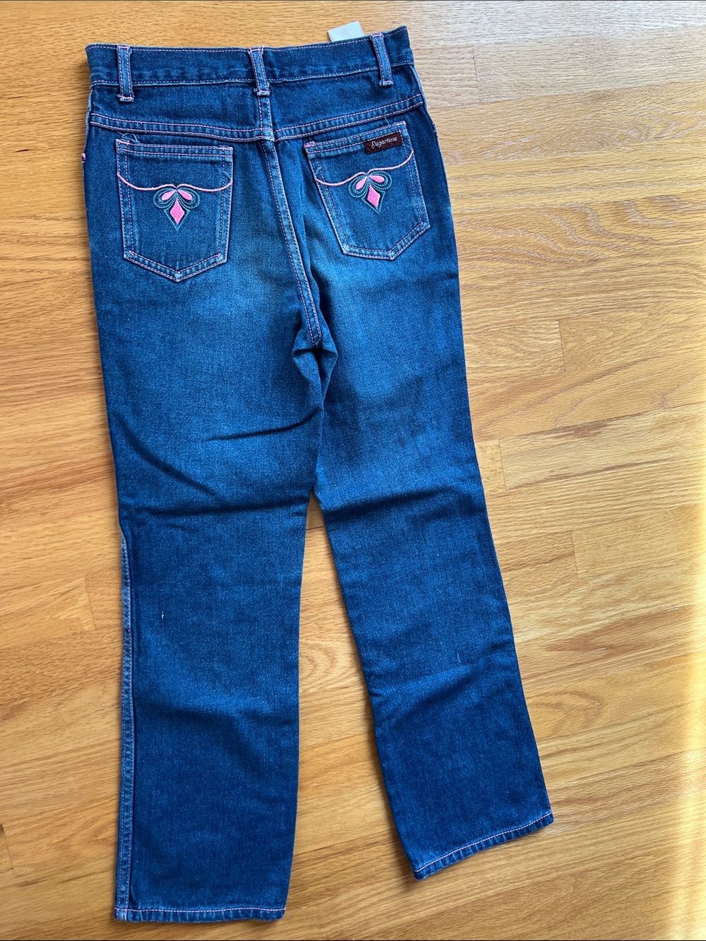 Vintage Sugartime girls size 10 denim jeans with back pocket decor